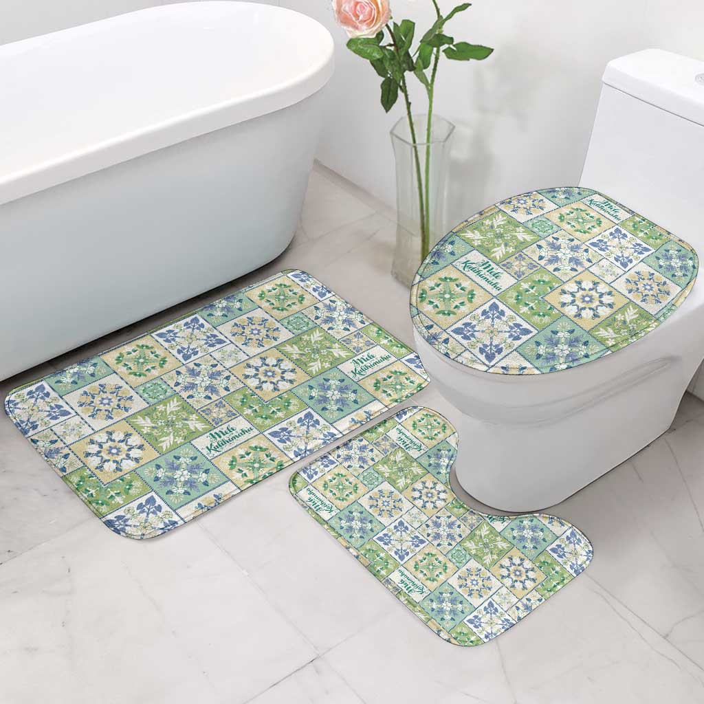 Mele Kalikimaka Hawaii Christmas Bathroom Set Omaomao Seamless Floral Motif - Polynesian Pride