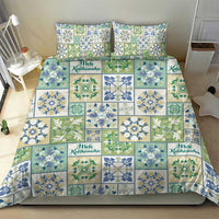 Mele Kalikimaka Hawaii Christmas Bedding Set Omaomao Seamless Floral Motif - Polynesian Pride