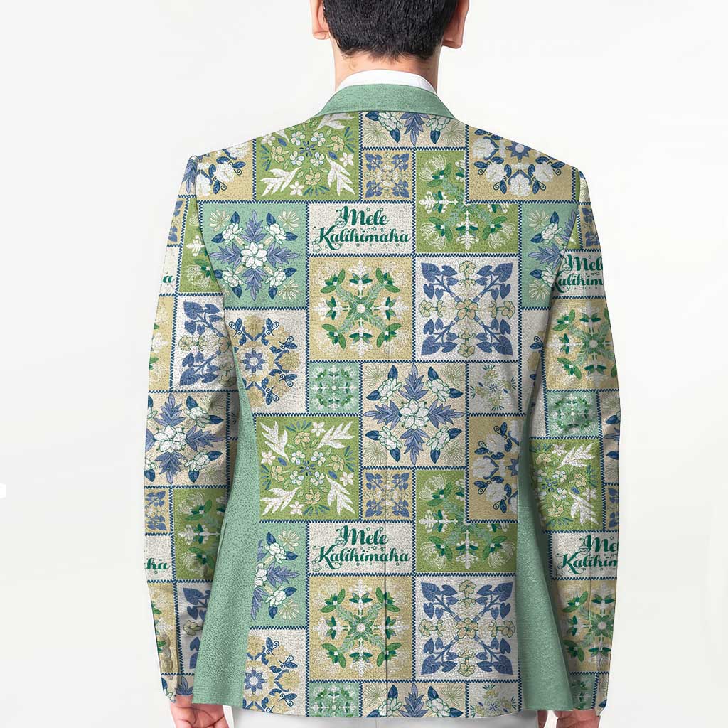 Mele Kalikimaka Hawaii Christmas Blazer Omaomao Seamless Floral Motif - Polynesian Pride