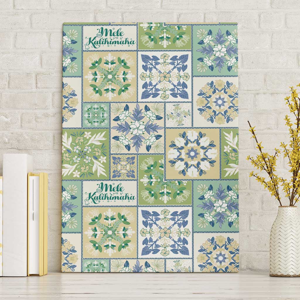 Mele Kalikimaka Hawaii Christmas Canvas Wall Art Omaomao Seamless Floral Motif - Polynesian Pride