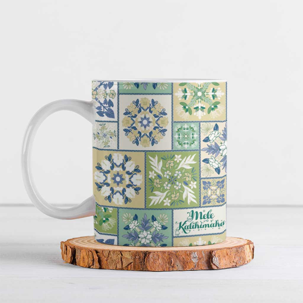 Mele Kalikimaka Hawaii Christmas Ceramic Mug Omaomao Seamless Floral Motif - Polynesian Pride