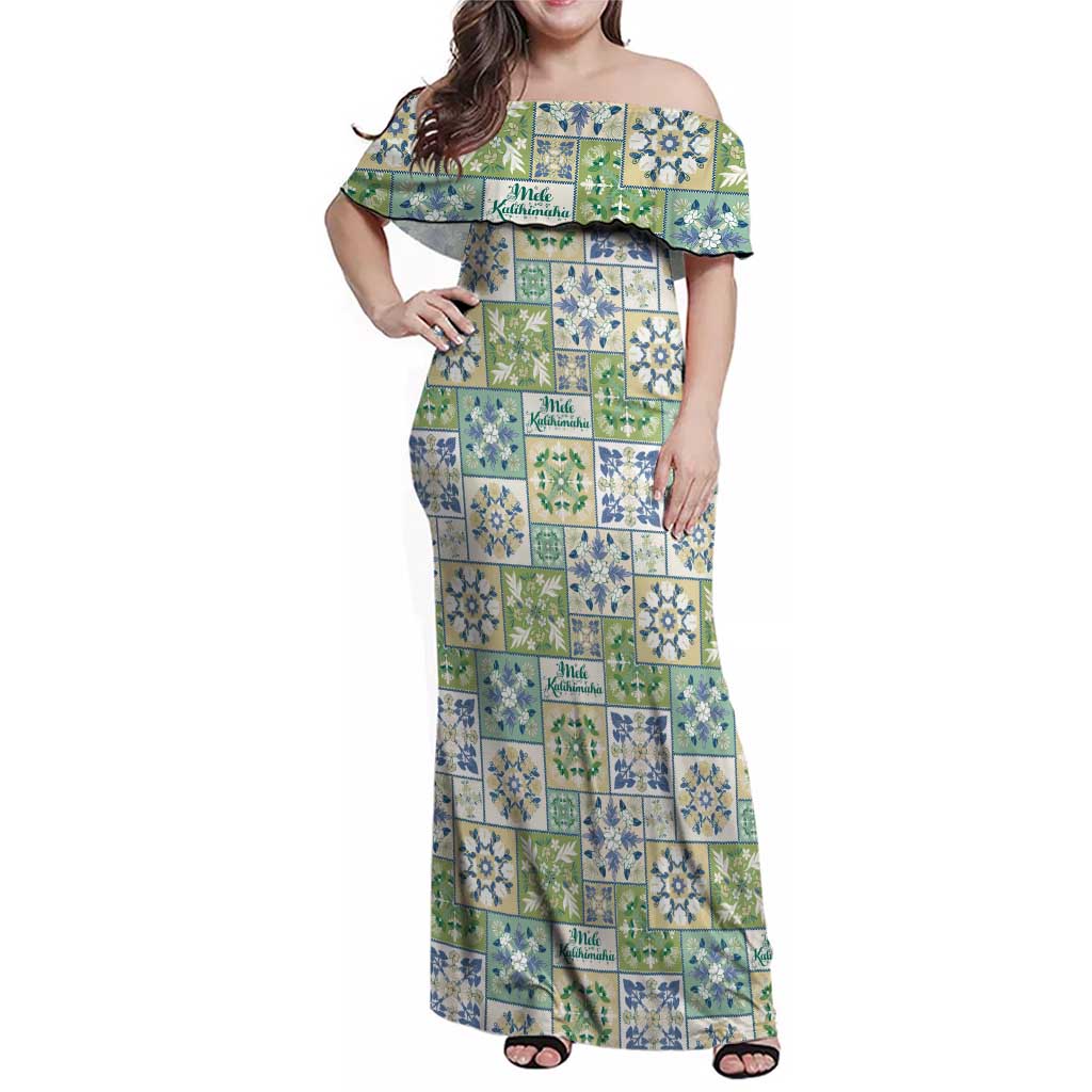 Mele Kalikimaka Hawaii Christmas Family Matching Off Shoulder Maxi Dress and Hawaiian Shirt Omaomao Seamless Floral Motif - Polynesian Pride
