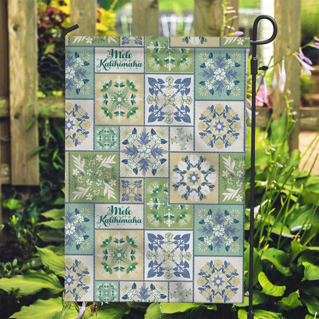 Mele Kalikimaka Hawaii Christmas Garden Flag Omaomao Seamless Floral Motif - Polynesian Pride