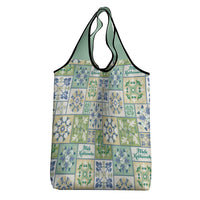 Mele Kalikimaka Hawaii Christmas Grocery Bag Omaomao Seamless Floral Motif - Polynesian Pride