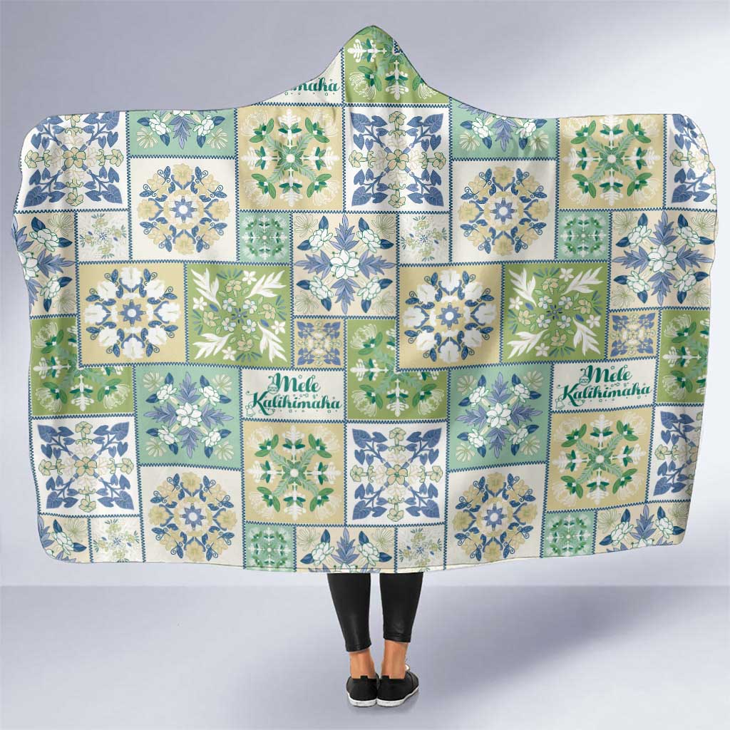 Mele Kalikimaka Hawaii Christmas Hooded Blanket Omaomao Seamless Floral Motif - Polynesian Pride
