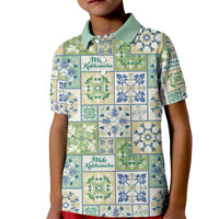 Mele Kalikimaka Hawaii Christmas Kid Polo Shirt Omaomao Seamless Floral Motif - Polynesian Pride