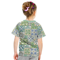 Mele Kalikimaka Hawaii Christmas Kid T Shirt Omaomao Seamless Floral Motif - Polynesian Pride