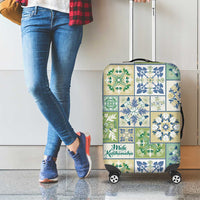 Mele Kalikimaka Hawaii Christmas Luggage Cover Omaomao Seamless Floral Motif - Polynesian Pride