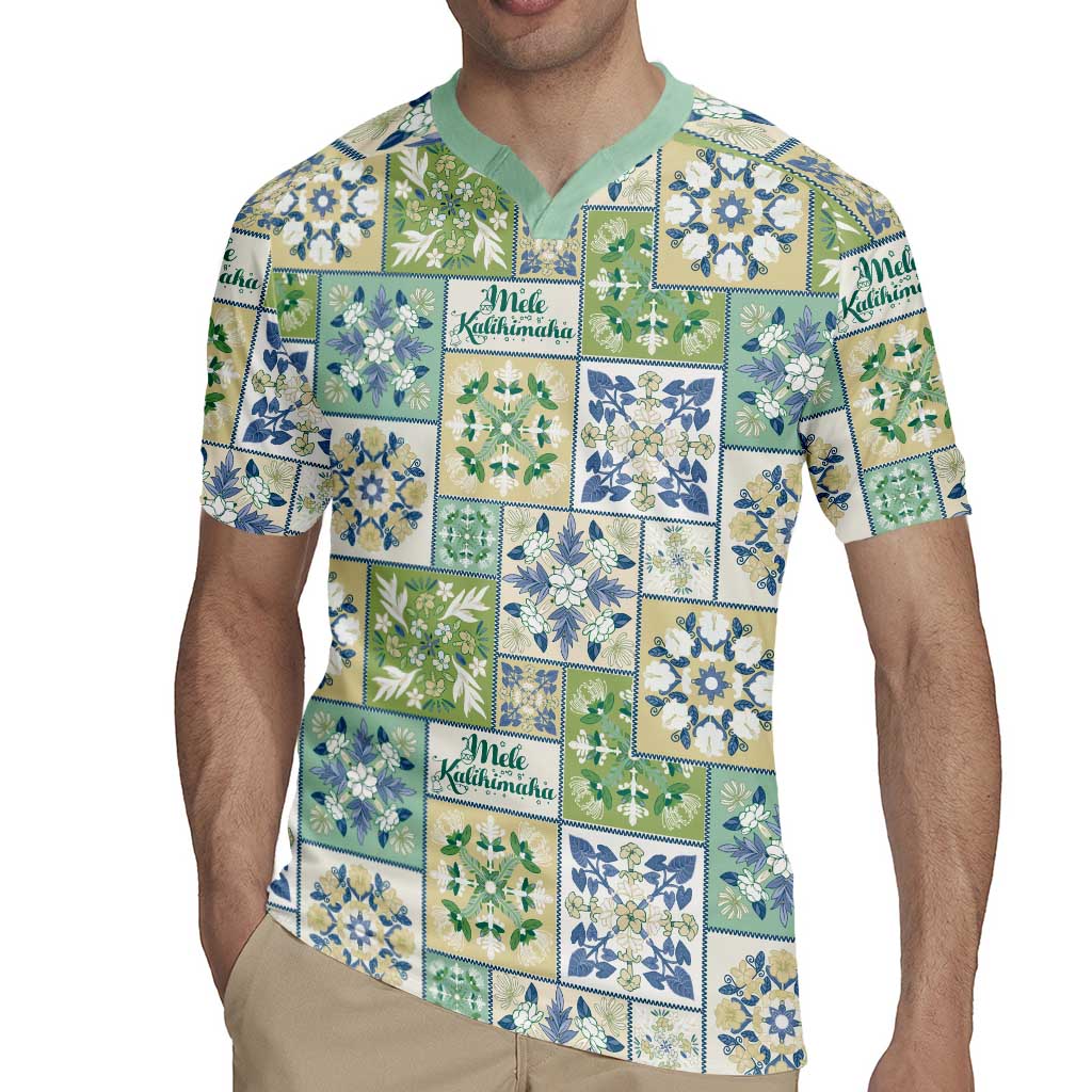 Mele Kalikimaka Hawaii Christmas Rugby Jersey Omaomao Seamless Floral Motif - Polynesian Pride