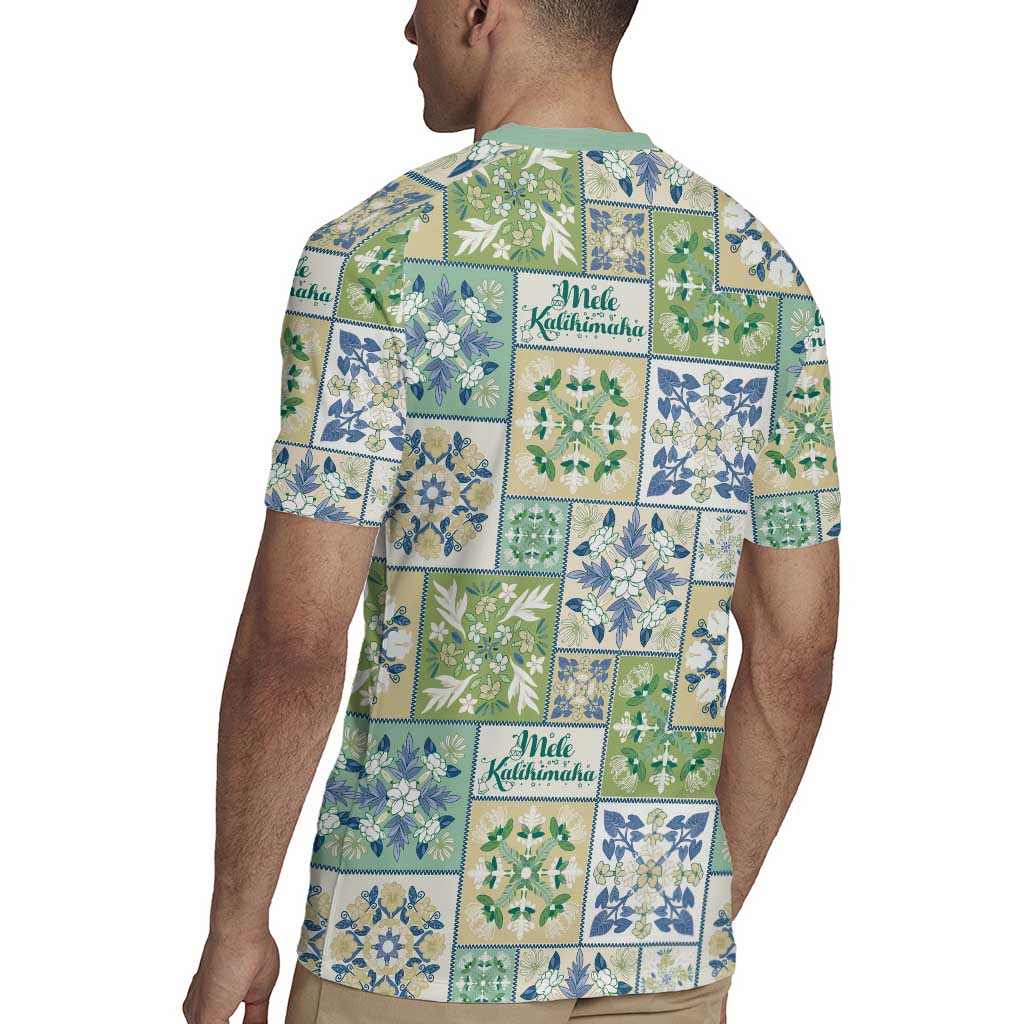 Mele Kalikimaka Hawaii Christmas Rugby Jersey Omaomao Seamless Floral Motif - Polynesian Pride