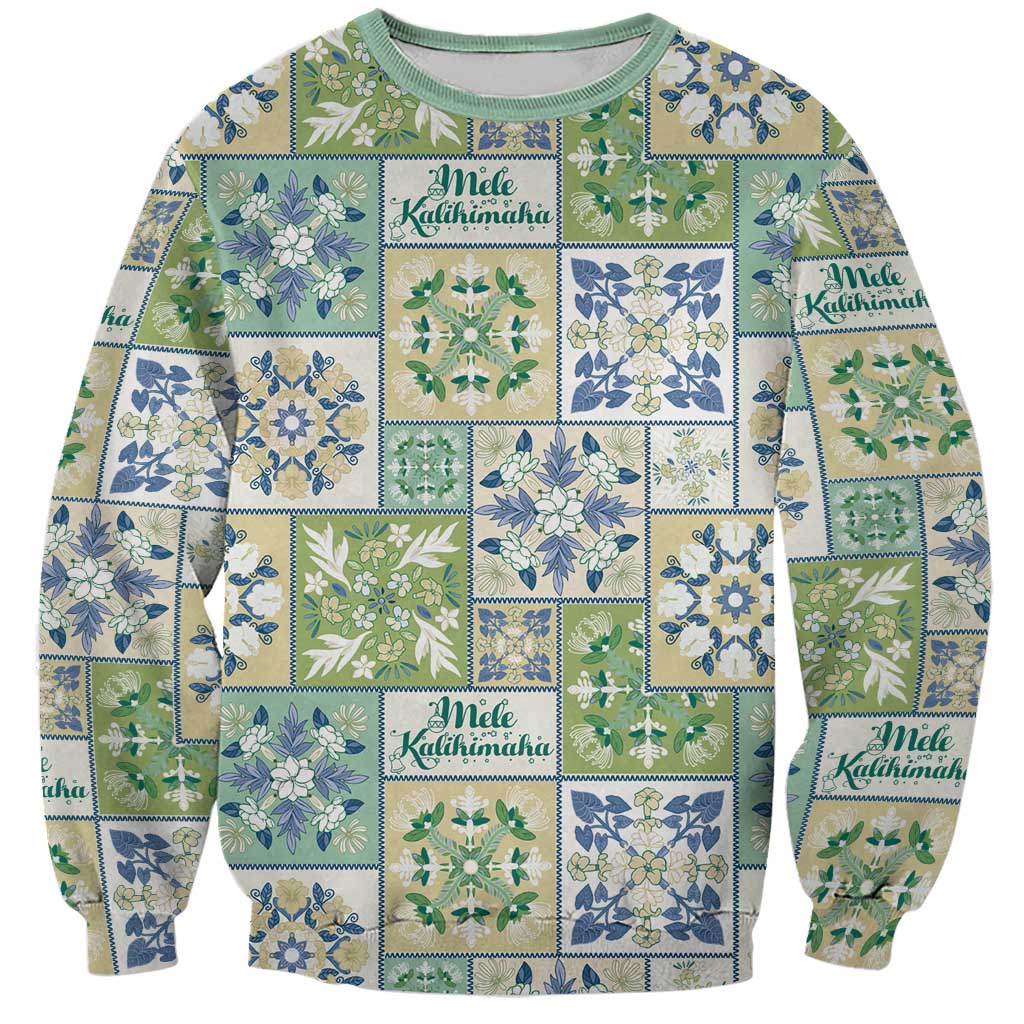 Mele Kalikimaka Hawaii Christmas Sweatshirt Omaomao Seamless Floral Motif - Polynesian Pride