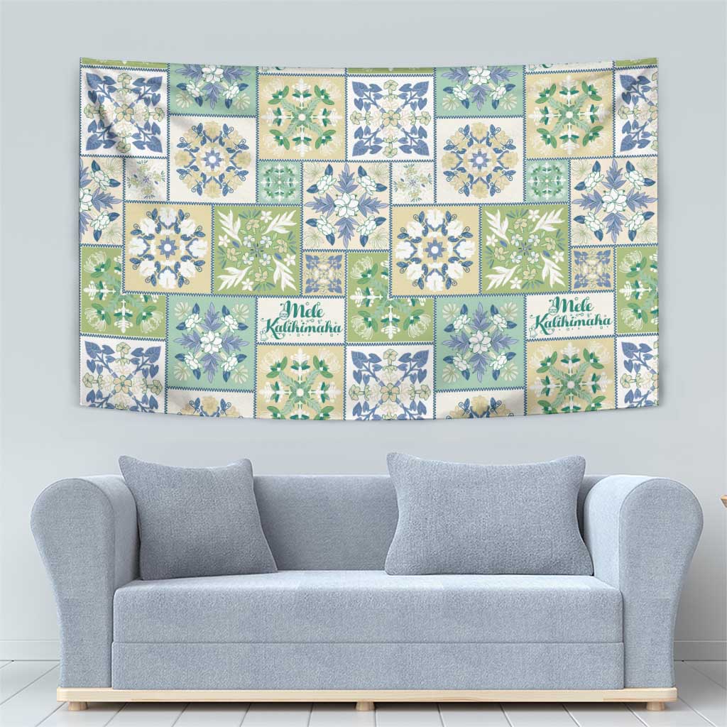 Mele Kalikimaka Hawaii Christmas Tapestry Omaomao Seamless Floral Motif - Polynesian Pride