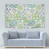 Mele Kalikimaka Hawaii Christmas Tapestry Omaomao Seamless Floral Motif - Polynesian Pride