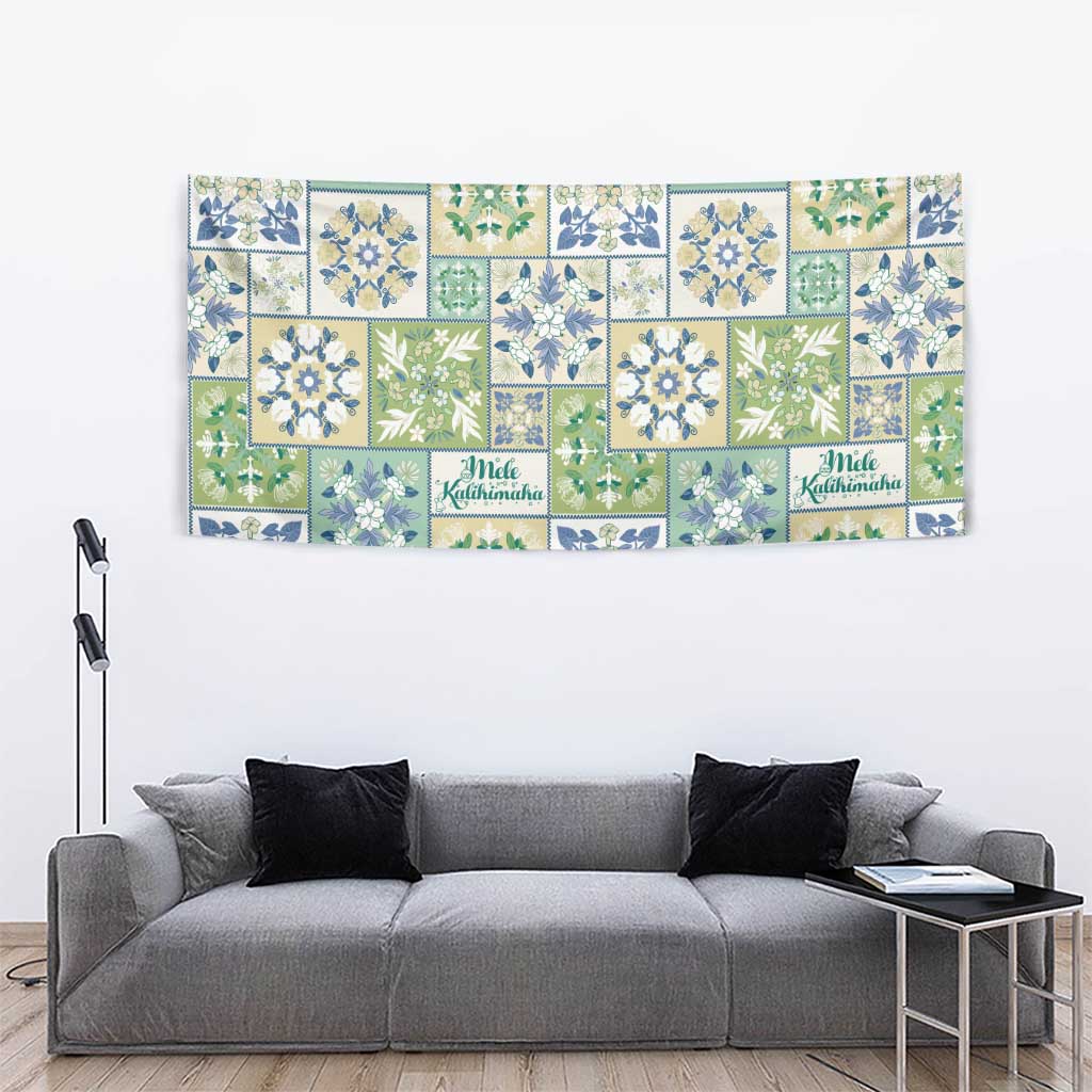 Mele Kalikimaka Hawaii Christmas Tapestry Omaomao Seamless Floral Motif - Polynesian Pride
