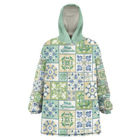 Mele Kalikimaka Hawaii Christmas Wearable Blanket Hoodie Omaomao Seamless Floral Motif - Polynesian Pride