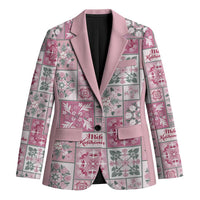 Mele Kalikimaka Hawaii Christmas Blazer Akala Seamless Floral Motif - Polynesian Pride
