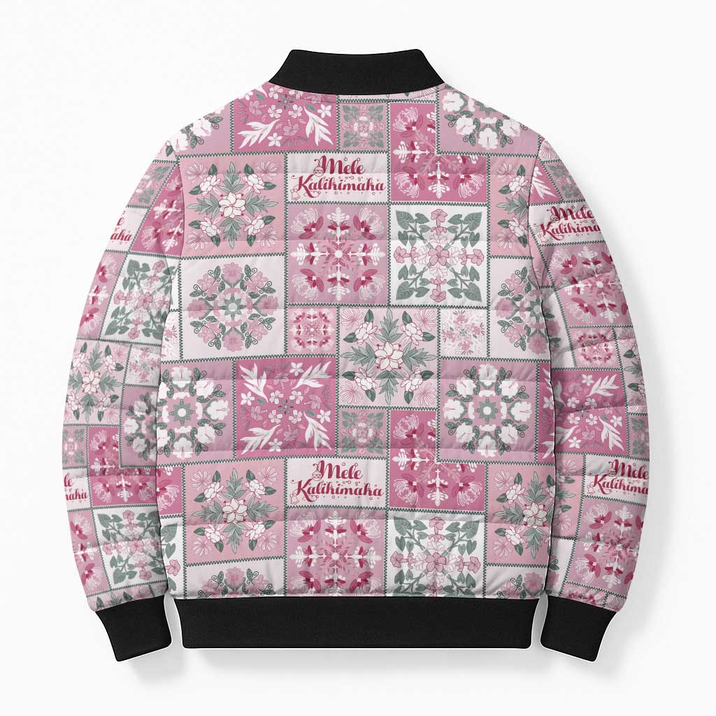 Mele Kalikimaka Hawaii Christmas Bomber Puffer Jacket Akala Seamless Floral Motif LT9 - Polynesian Pride