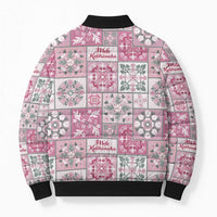 Mele Kalikimaka Hawaii Christmas Bomber Puffer Jacket Akala Seamless Floral Motif LT9 - Polynesian Pride