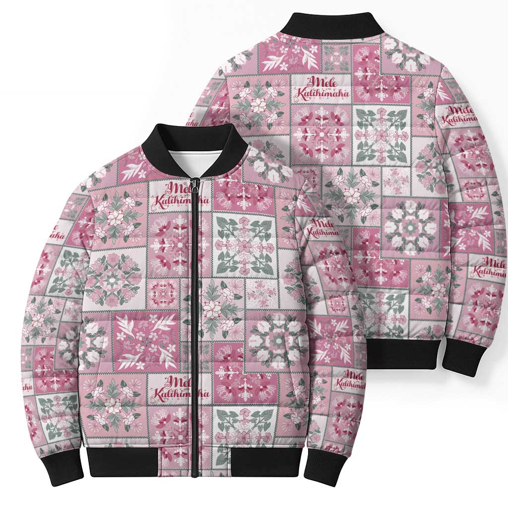 Mele Kalikimaka Hawaii Christmas Bomber Puffer Jacket Akala Seamless Floral Motif LT9 - Polynesian Pride