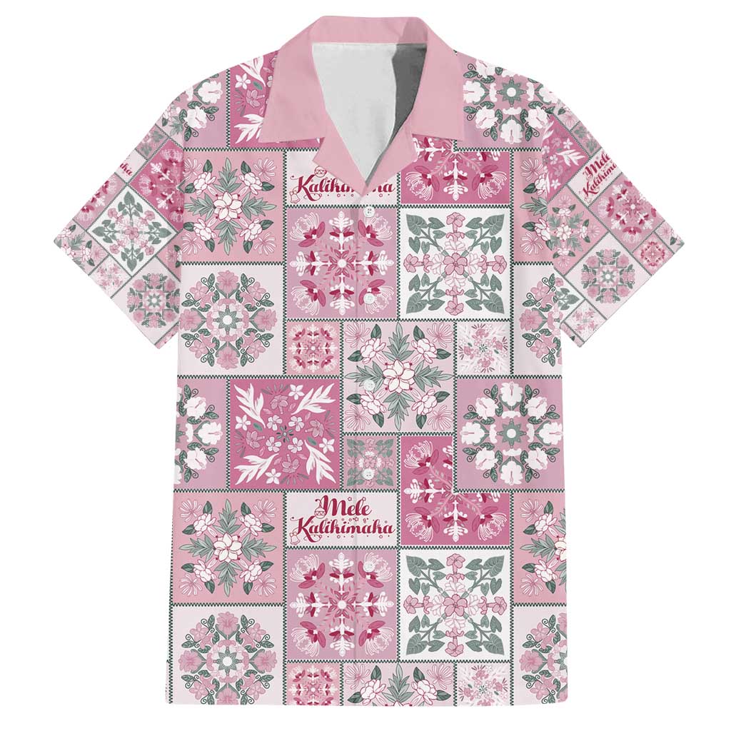 Mele Kalikimaka Hawaii Christmas Family Matching Long Sleeve Bodycon Dress and Hawaiian Shirt Akala Seamless Floral Motif LT9 Dad's Shirt - Short Sleeve Pink - Polynesian Pride
