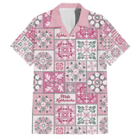 Mele Kalikimaka Hawaii Christmas Family Matching Long Sleeve Bodycon Dress and Hawaiian Shirt Akala Seamless Floral Motif LT9 Dad's Shirt - Short Sleeve Pink - Polynesian Pride