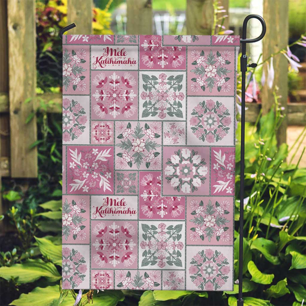 Mele Kalikimaka Hawaii Christmas Garden Flag Akala Seamless Floral Motif - Polynesian Pride