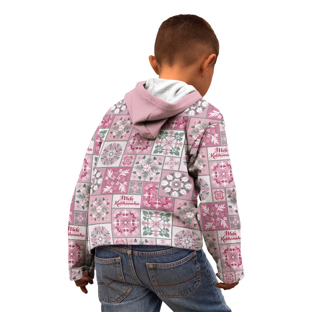 Mele Kalikimaka Hawaii Christmas Kid Hoodie Akala Seamless Floral Motif - Polynesian Pride