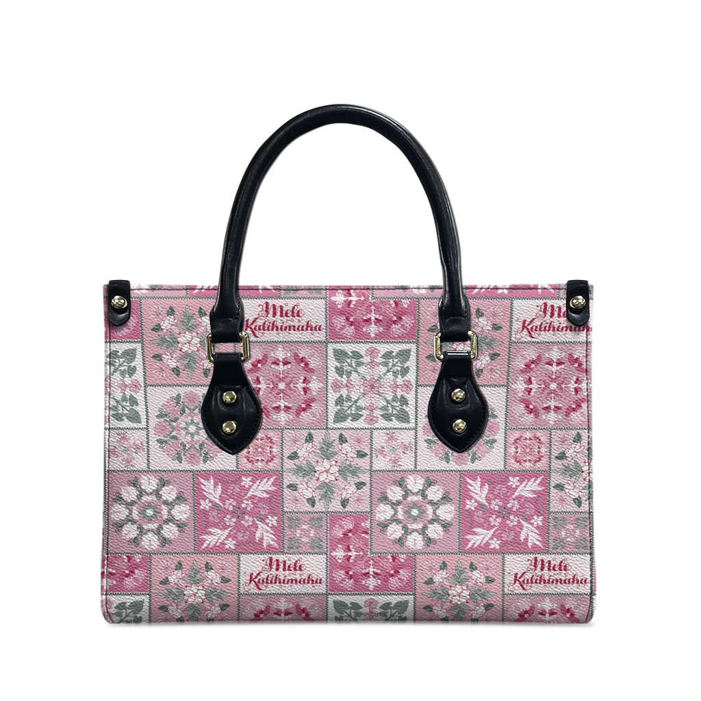 Mele Kalikimaka Hawaii Christmas Leather Bag Akala Seamless Floral Motif - Polynesian Pride