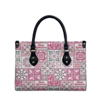 Mele Kalikimaka Hawaii Christmas Leather Bag Akala Seamless Floral Motif - Polynesian Pride