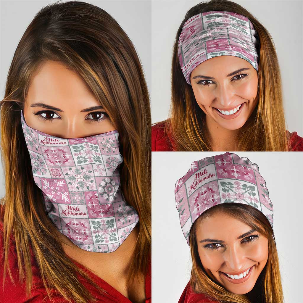 Mele Kalikimaka Hawaii Christmas Neck Gaiter Akala Seamless Floral Motif - Polynesian Pride