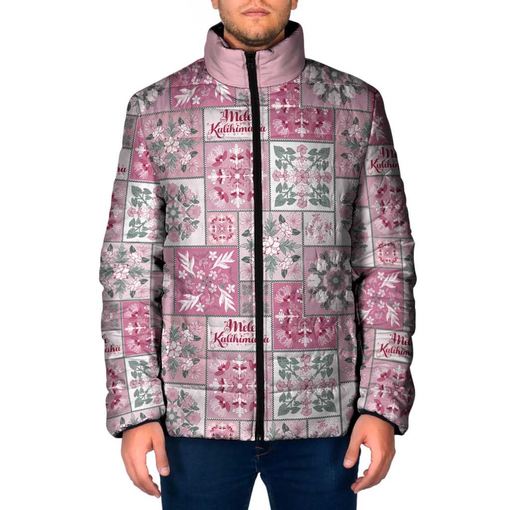 Mele Kalikimaka Hawaii Christmas Padded Jacket Akala Seamless Floral Motif - Polynesian Pride