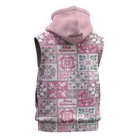 Mele Kalikimaka Hawaii Christmas Sleeveless Zip Hoodie Akala Seamless Floral Motif - Polynesian Pride