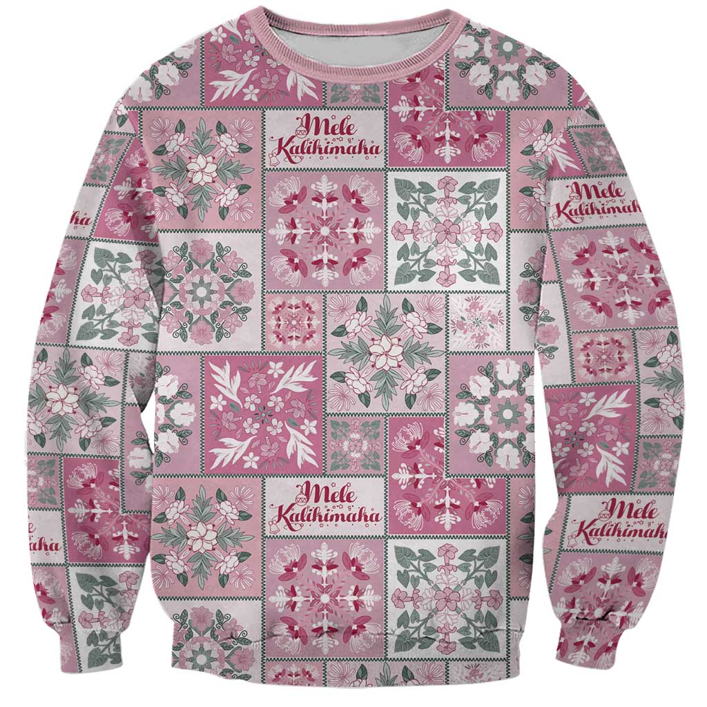 Mele Kalikimaka Hawaii Christmas Sweatshirt Akala Seamless Floral Motif - Polynesian Pride