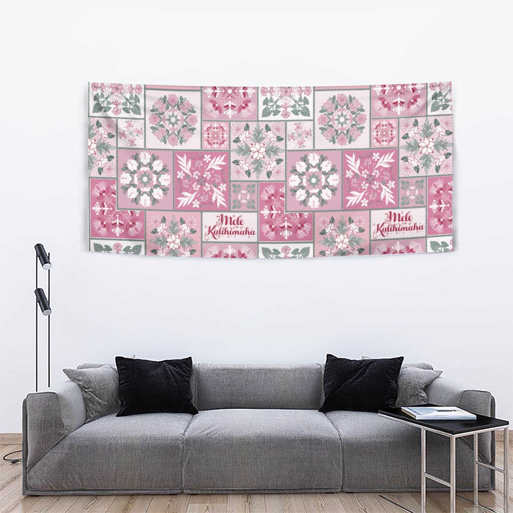 Mele Kalikimaka Hawaii Christmas Tapestry Akala Seamless Floral Motif - Polynesian Pride