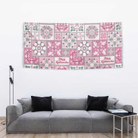 Mele Kalikimaka Hawaii Christmas Tapestry Akala Seamless Floral Motif - Polynesian Pride