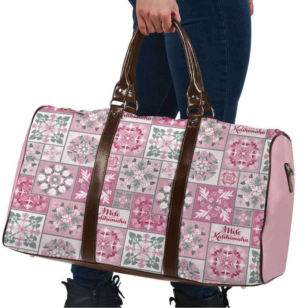 Mele Kalikimaka Hawaii Christmas Travel Bag Akala Seamless Floral Motif - Polynesian Pride