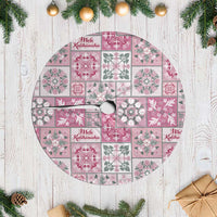 Mele Kalikimaka Hawaii Christmas Tree Skirt Akala Seamless Floral Motif LT9 Casual Pink - Polynesian Pride