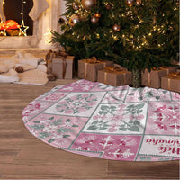 Mele Kalikimaka Hawaii Christmas Tree Skirt Akala Seamless Floral Motif LT9 - Polynesian Pride