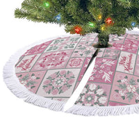 Mele Kalikimaka Hawaii Christmas Tree Skirt Akala Seamless Floral Motif LT9 - Polynesian Pride