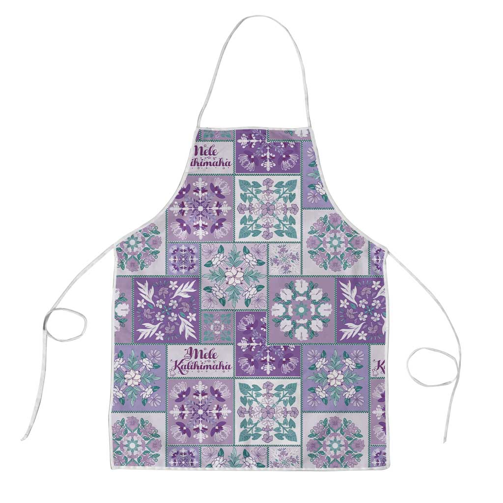 Mele Kalikimaka Hawaii Christmas Apron Poni Seamless Floral Motif - Polynesian Pride