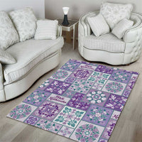 Mele Kalikimaka Hawaii Christmas Area Rug Poni Seamless Floral Motif - Polynesian Pride