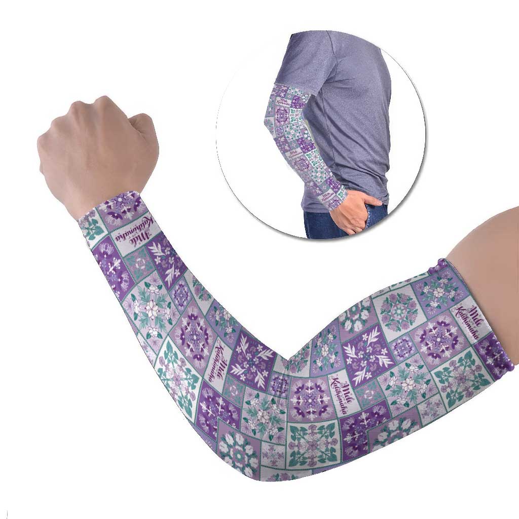 Mele Kalikimaka Hawaii Christmas Arm Sleeves Poni Seamless Floral Motif - Polynesian Pride