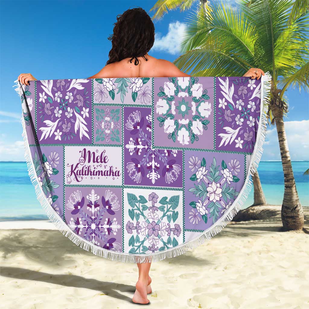 Mele Kalikimaka Hawaii Christmas Beach Blanket Poni Seamless Floral Motif - Polynesian Pride