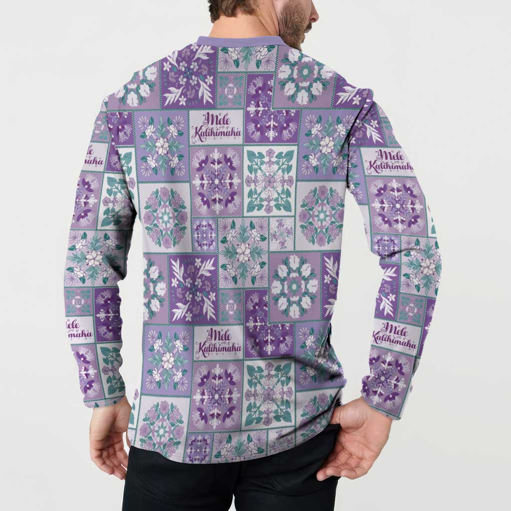 Mele Kalikimaka Hawaii Christmas Button Sweatshirt Poni Seamless Floral Motif - Polynesian Pride