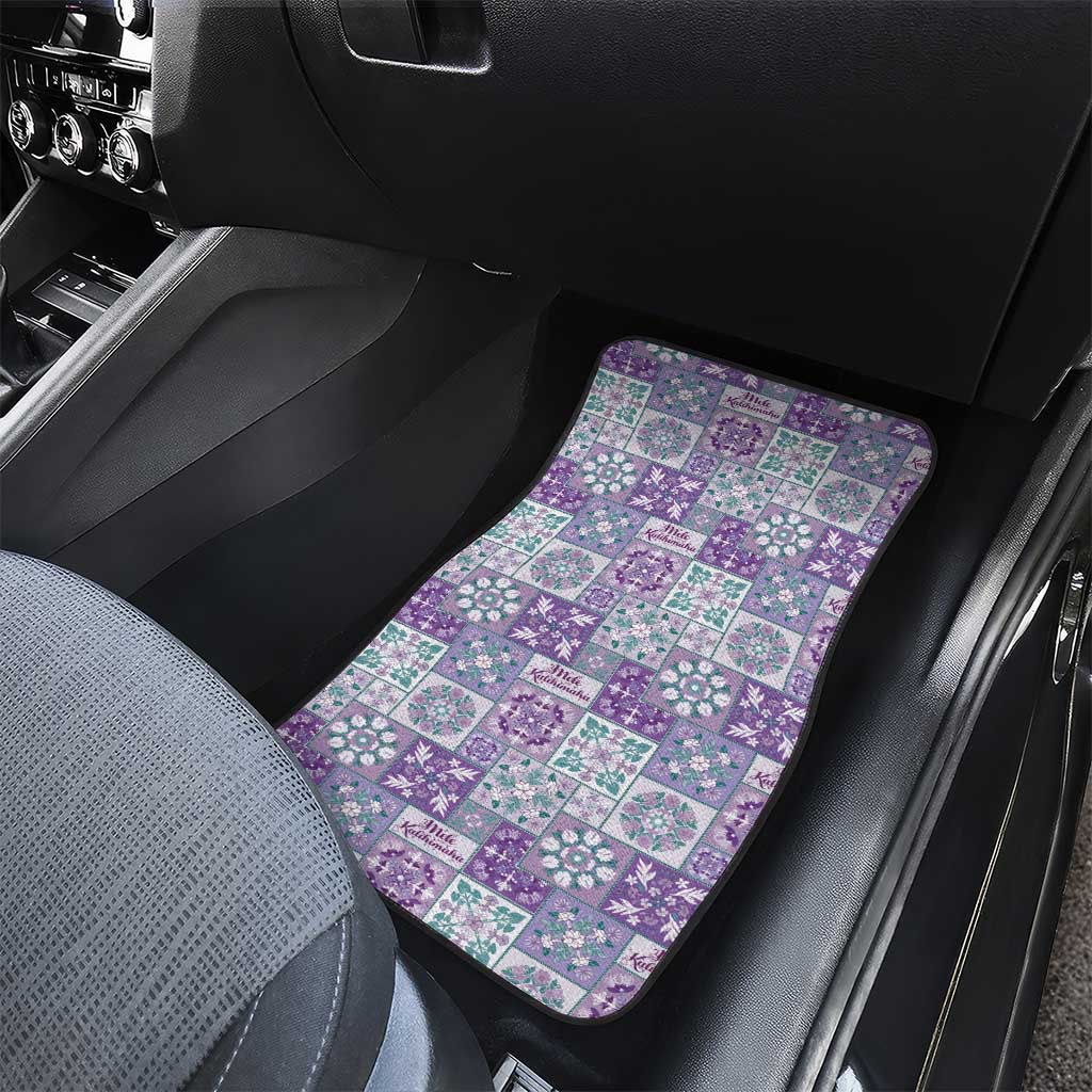 Mele Kalikimaka Hawaii Christmas Car Mats Poni Seamless Floral Motif - Polynesian Pride