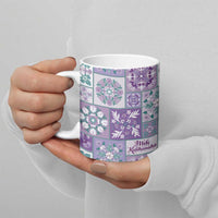 Mele Kalikimaka Hawaii Christmas Ceramic Mug Poni Seamless Floral Motif - Polynesian Pride