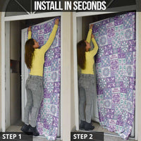 Mele Kalikimaka Hawaii Christmas Door Cover Poni Seamless Floral Motif - Polynesian Pride