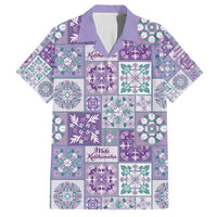Mele Kalikimaka Hawaii Christmas Family Matching Long Sleeve Bodycon Dress and Hawaiian Shirt Poni Seamless Floral Motif LT9 Dad's Shirt - Short Sleeve Purple - Polynesian Pride