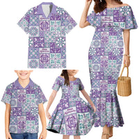 Mele Kalikimaka Hawaii Christmas Family Matching Mermaid Dress and Hawaiian Shirt Poni Seamless Floral Motif LT9 - Polynesian Pride