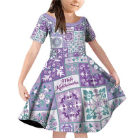 Mele Kalikimaka Hawaii Christmas Family Matching Off Shoulder Short Dress and Hawaiian Shirt Poni Seamless Floral Motif - Polynesian Pride